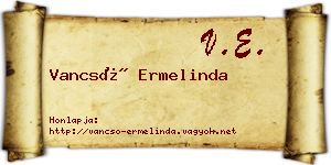 Vancsó Ermelinda névjegykártya